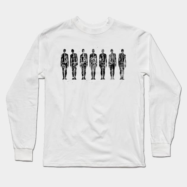 Human back shape Long Sleeve T-Shirt by erzebeth